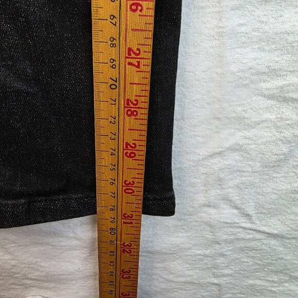 FDJ Olivia Size 6 Straight Leg Slit Hem Jeans Black Wash Mid Rise Slim Stretch - Picture 12 of 13